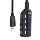 4-Port USB 3.0 Hub with Individual LED Power Switches