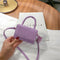Women Mini Alligator PU Shoulder Bag Acrylic Chain Crossbody Totes (Purple)