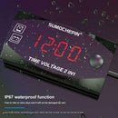 For12V Digital Voltmeter Electronic 2in1 Digital LED Car Display Auto Time Clock