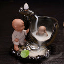 Backflow Incense Burner Home Decor Ceramic Little Monk Small Buddha Incense A3P1