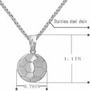 Football Pendant Necklace Men Alloy + Stainless Steel Chain Soccer Ball Hip