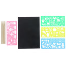 50 Piece Rainbow Magic Paper for Kids Black   Art Crafts Notes Boards Sh Ew