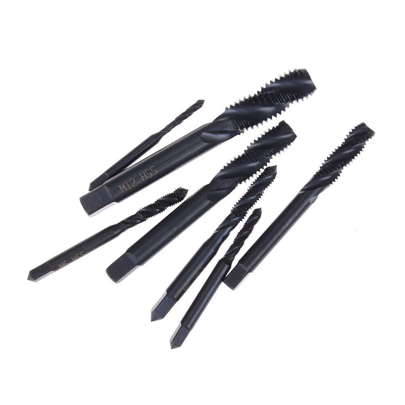 7PCS HSS Machine Screw Thread Metric Plug Tap Drill Set M3 M4 M5 M6 M8 M10 BX