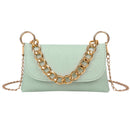 Women Chain Shoulder Messenger Bags Stone Pattern PU Totes Handbag (Green)