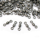 100x High Quality Link Fishing Soild Rings Swivels Connectors for Sea Coarse Hot