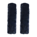 2pcs Car Seat Belt Cover Fluffy Safety Belt Shoulder Pad Protector (Black)