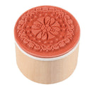 Practical 6 in 1 Round Wooden Rubber Retro Floral Pattern Stamps