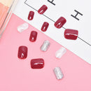 24pcs Bride Nail Art Finger Full Cover Artificial Nail Tips N%!