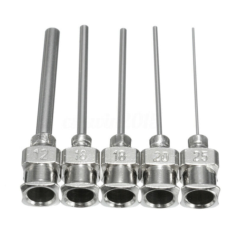 5Pcs Gauge Blunt Stainless Dispensing Syringe Needle Tip 12/16/18/20/25/38G