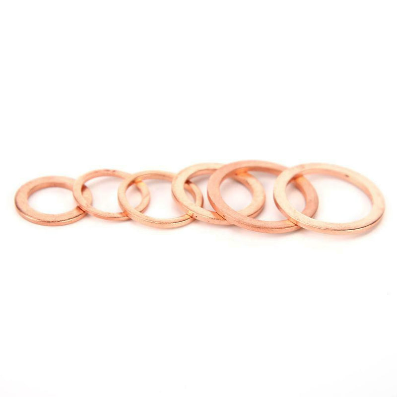 280pcs Solid Copper Washer Flat Ring Gasket Sump Plug Oil Seal Fittings