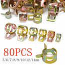 80 pcs Vacuum Fuel Hose Pinch Spring Clip Clamp Kit Pack Clip Clamps 5mm- WLD