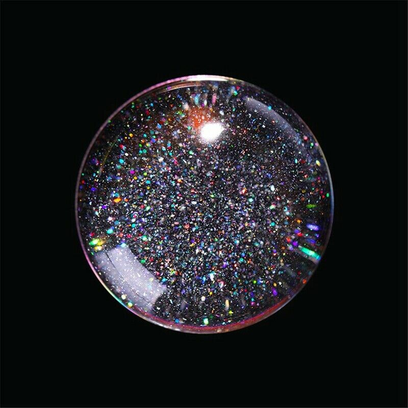 Nail Stamper Holographic Head Colorful Handle Shining Clear Silicone Stampe J4V3