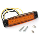 10Pcs Amber 24V 6 LED Side Marker Indicators Lights Lamp Car Truck Trailer Bus