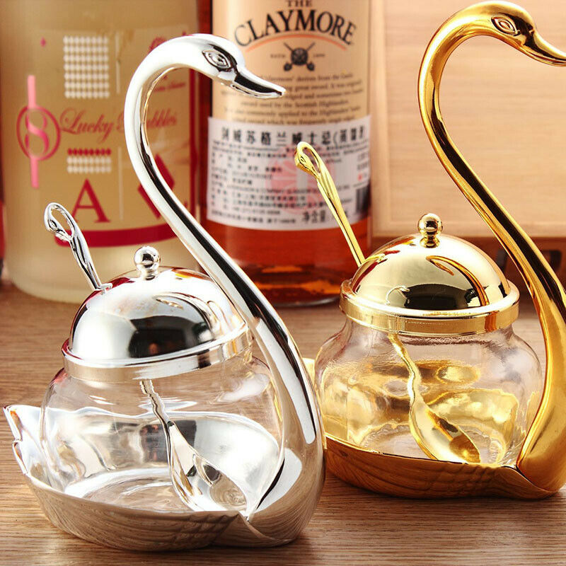 Aluminum alloy Condiment Pot Seasoning Container Spice Glass Jar Salt Sugar G7M8