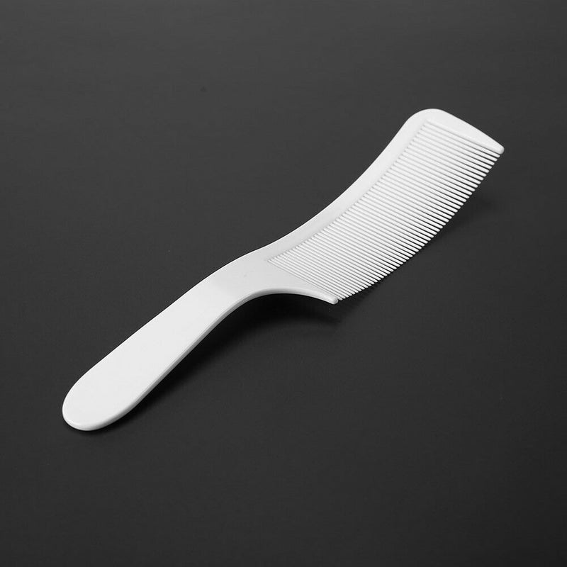 Curved Hair Clipping Cutting Arced Comb Flat Top Haircut Comb Brush (White) A