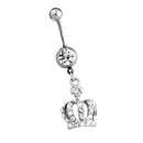 Crown Charm Rhinestone Body Piercing Jewelry Belly Button Ring Navel Jewelry ME