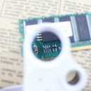 30X 60X Illuminated Magnifier Glass Loupe Dual Lens Lam Jewelry Appraisal Tool