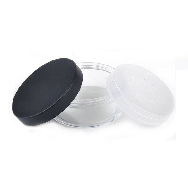 Plastic Empty Loose Powder Jar Puff Box Sifter Container Cosmetic Case Trip 50 g