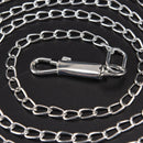 heavy duty metal chain dog puppy walking lead leash clip with red nylon handleLJ