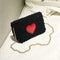 Winter Heart Small Bags Women Girls Chain Shoulder Messenger Bags (Black)