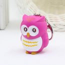 Cute Owl Keyring with LED Lights and Hooting Sound Novelty Key Rings Gifts  1X
