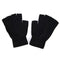 Men Black Knitted Stretch Elastic Warm Half Finger Fingerless Gloves Winter Z