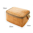 Portable Imitation Rattan Lunch Bags Insulated Thermal Cooler Lunch Box Tot Q3M7