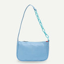 Alligator Pattern Handbag Women Leather Retro Totes Shoulder Bag (Blue)
