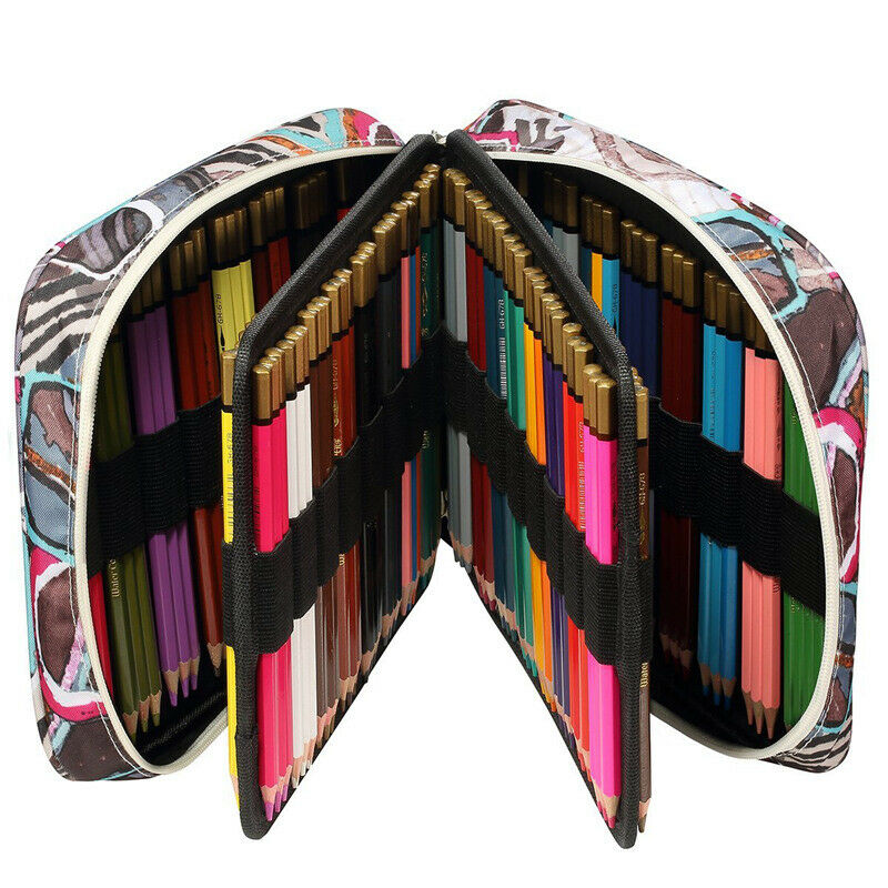 150 Slots Colored Pencils Universal Pencil Bag Pen Case School Stationery P G8F7