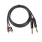 Dual 1/4 Mono Male to 2 RCA Male Adapter Cable Cord for Mixer Amplifier 1.5m