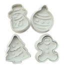 DIY Christmas Snowman Fondant Cake Mold Biscuit Cookie Plunger Cutters Decor ME