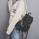 Korean Style Women PU Leather Casual Backpack Rivet Travel Bag School Bag