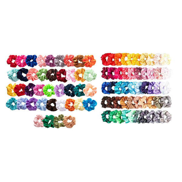 40-Pack Assorted Colors Scrunchies Silk Elastic Hair Band  For Women