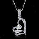 Charm Fashion Women Double Heart Crystal Diamante Pendant Necklace Jewelry