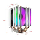 Cpu Air Cooler 6 Heat Pipes Twin-Tower Heatsink With 90Mm Rainbow Led Fans