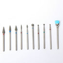 10PCS Nail Drill Bits, Cuticle Cleaner Dust Drill Brush Rotary Polishing Buffing