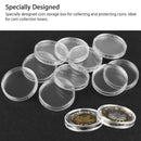 100X 30mm Clear Round Cases Collection Coin Storage Holder Box Display Container