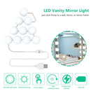 USB Powered Bright 10 Dimmable Bulbs Hidden Wires LED Vanity Mirror Light Kit