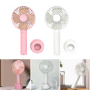 2pcs Handheld USB Fan 1200mAh Battery 3 Settings for Travel Home and Office Use