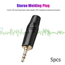 3.5mm Jack Plug Stereo Audio Adapter Headphone Soldering Connector (5pcs) A