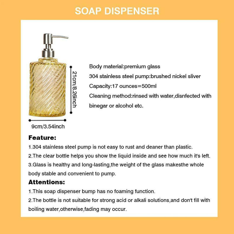 Soap Dispenser Foam Soap Liquid Glass Bottle Bathroom For Dishwashing Detergent
