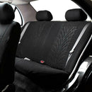 9pcs Car Seat Covers Tire Track Style Auto Styling Seat Protector (Black)