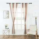 Window Sheer Curtains Rod Pocket Faux Linen Voile Curtains ~Color_4