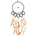 Catcher wall hanging decoration  ornament with feathers 6 circles