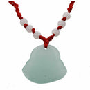 Red String Green Faux Jade Buddha Pendant Jewelry Necklace