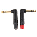 2Pieces 90 Degree 6.35mm 1/4inch Wire Connector Male Jack Plug Adapter Solder