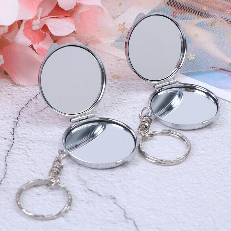 Personalised Folding Mirror Key Ring Keychain Portable Compact  CosmetE Gw