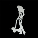 Happy Girl Walk the Dog Metal Cutting Dies Embossing Stencils DecorativeCards MO