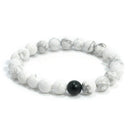 Couple His and Hers Bracelet Balanced Howlite Matte Black &White Beaded Bracelet