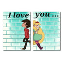 2pcs Full Drill Cartoon I Love You Diamond Painting Crafts Cross Stitch 3 ETE